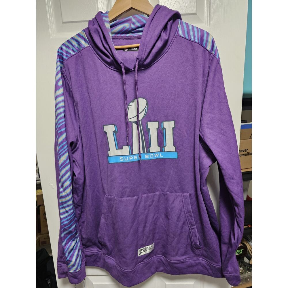 Super Bowl LII 2018 NFL Team Apparel Hoodie Mens 2XL Purple Zubbaz